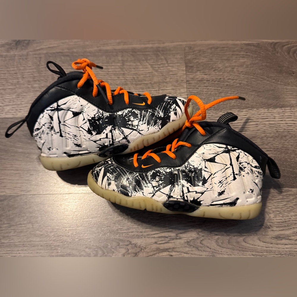 Nike Air Foamposite One Shattered Backboard Black Orange Sneaker Toddler Sz 9c